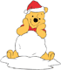 Winnie the Pooh dressed as santa claus