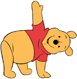 Winnie the Pooh doing his exercises