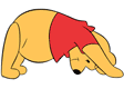 Winnie the Pooh doing a yoga pose