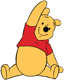 Winnie the Pooh raising an arm in a stretch