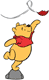 Winnie the Pooh snatching at a leaf in the wind