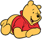 Winnie the Pooh lying on his belly