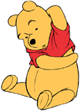 Winnie the Pooh reaching behind his back
