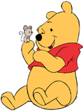 Winnie the Pooh greeting a cute mouse