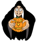 Witch holding pumpkin