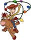 Woody riding Bullseye