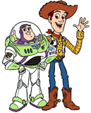Buzz & Woody waving
