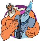 Zeus hugging Hades
