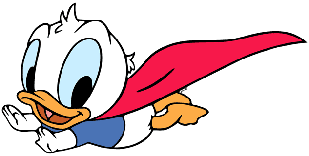 Baby Donald as a superhero