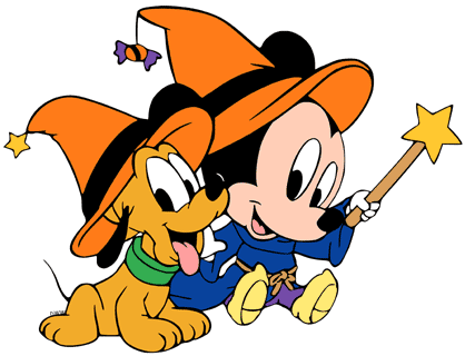 Baby Mickey Mouse & Pluto as wizards