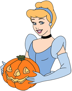 Cinderella holding a pumpkin