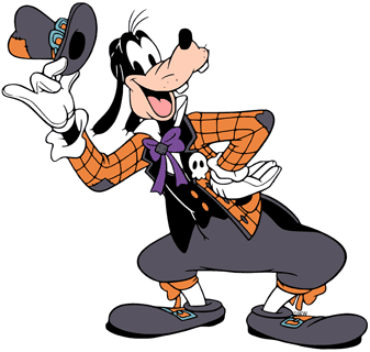 Goofy tipping his Halloween top hat