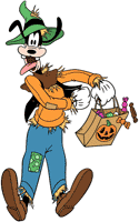 Goofy as a scarecrow