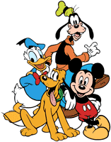 Mickey Mouse, Donald Duck, Pluto and Goofy
