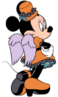 Minnie Mouse wearing purple wings