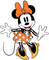 Classic Minnie Mouse dressed as a skeleton