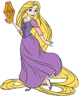 Rapunzel holding a Halloween lantern