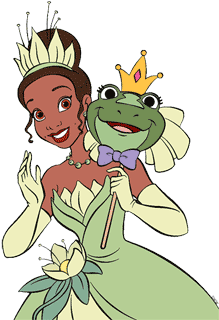 Tiana holding a frog mask