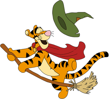 Tigger on a broomstick