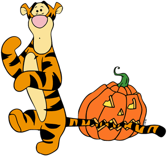 Tigger meeting a toothy pumpkin