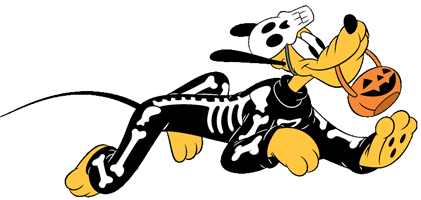 Skeleton Pluto trick-or-treating