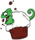 Pascal eating cupcake