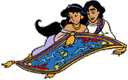 Aladdin, Jasmine on flying carpet