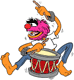 Animal playing drum
