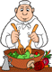 Chef preparing salad