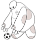 Baymax chasing a soccer ball