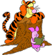 Tigger looking over Piglet reading