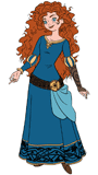 Princess Merida posing in her teal dress