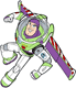 Buzz Lightyear flying with wings