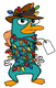 Perry tied up in christmas lights