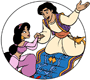 Aladdin, Jasmine on magic carpet