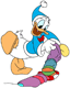 Donald Duck stuffing a stocking