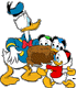 Huey, Dewey, Louie bring Donald a cake