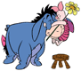 Piglet hugging Eeyore