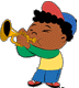 Quincy playing trumpet