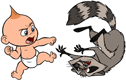 Jack Jack fighting racoon