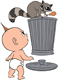Jack-Jack, racoon in garbage can