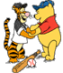 Tigger, Pooh playing baseball