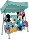 Mickey, Minnie on swing