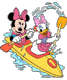 Minnie & Daisy paddling