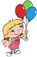 Annie holding balloons