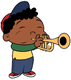 Quincy playing trumpet