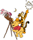Pooh, Piglet, Tigger gazing at stars