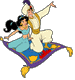 Prince Ali, Jasmine on flying carpet