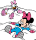 Minnie & Daisy making snow angels