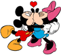 Minnie kissing Mickey